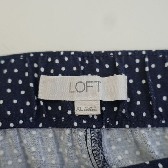 Ann Taylor Loft Blue Polka Dot High Rise Summer Pants XL 38 / 27 - Picture 4 of 6